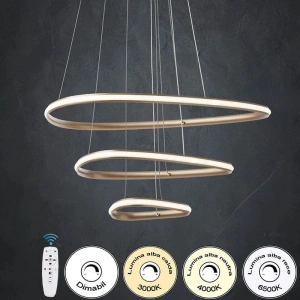 Lustra LED Evangeline Elegance Gold 3 Circle 160W