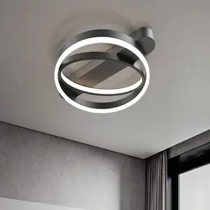 Lustra LED Evlina Black 2 cercuri 120W - Img 2