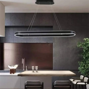 Lustra LED Neagra Heloise, 120W, Suspendata, Telecomanda, D800