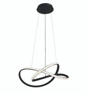 Lustra Neagra Led Anemone tip Suspensie 52W, 600MM