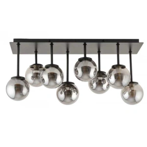 Lustra Neagra Milagros 8 Globuri Fumurii E27