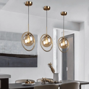 Lustra Pe Cablu E27 cu Glob Transparent Fumuriu - Img 3