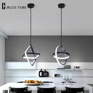 Lustra Suspendata Led Serapha Black 2 Circle 23W - Img 4