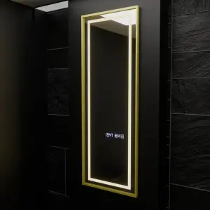 Oglinda LED Rectangulara, 45x140cm, Premium Elena Senzor Radar Marcello, Sistem Dezaburire, Ceas & Termometru, Dimabila, Dressing Couture - Img 3