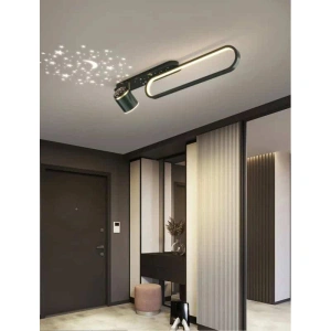 Plafoniera LED Cu Cer Instelat 80cm Negru Moderna 58W - Img 2