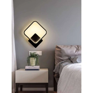 Aplica LED Perete Negru Patrat 26W Lumina rece - Img 2