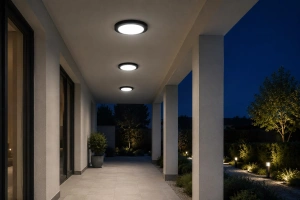 Aplica LED rotunda, IP40, negru