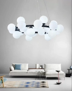 Candelabru Negru Elegant Galla, Modern, 45 de Globuri LED Albe - Img 4