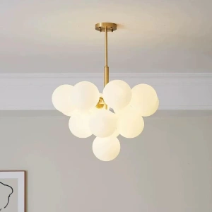 Lustra Aurie Eleganta Neoma 13 Globuri Albe G9