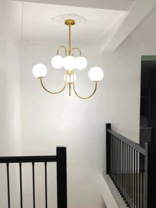 Lustra Aurie Hesperia 6 Globuri Albe D720 6XE27 - Img 3