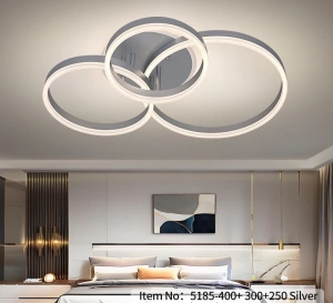 Lustra LED argintie Zores 160W, 3 becuri 40cm+30cm+25cm