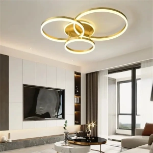 Lustra LED aurie Gessica, 3 Cercuri 40cm+30cm+25cm, 160W