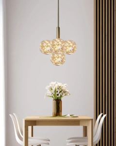 Lustra Led Lysera 5 Globuri 36w 330×H1000mm