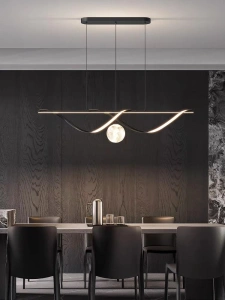 Lustra LED Neagra Eclira cu Glob Suspendata 152W