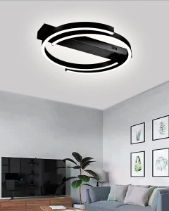 Lustra Led Neagra Xyle D500 72W