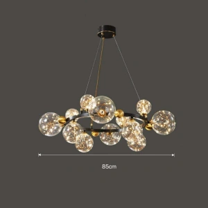 Lustra LED Olwen 12 Globuri Transparente 80W, 850mm - Img 2