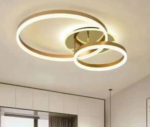 Lustra LED Seraphiya 120W Golden Shine 2 Circle - Img 2