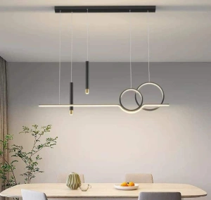 Lustra Led Suspendata Anouk, Neagra, 49x2w, Telecomanda