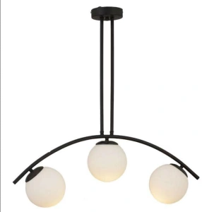 Lustra Neagra Anabella 3 Globuri Albe 3XE27
