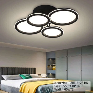Lustra Neagra LED Daen, 60x2W, Telecomanda