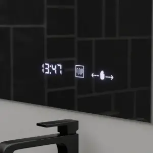 Oglinda LED Rectangulara, 100x75cm, Premium ABSOLU MotionGlow Marcello, Sistem Dezaburire, Ceas & Termometru, Lupa Cosmetica, Dimabila - Img 3