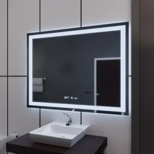 Oglinda LED Rectangulara, 100x75cm, Premium Verite MotionGlow Marcello, Sistem Dezaburire, Ceas & Termometru, Dimabila - Img 4