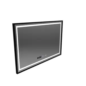 Oglinda LED Rectangulara, 120x80cm, Premium Verite Majeste Noir Motion Glow Marcello, Sistem Dezaburire, Ceas & Termometru, Dimabila - Img 6
