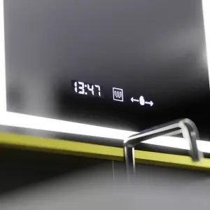 Oglinda LED Rectangulara, 50x70cm, Premium Verite Royale Gold Motion Glow Marcello, Sistem Dezaburire, Ceas & Termometru, Dimabila - Img 3
