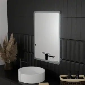 Oglinda LED Rectangulara, 50x70cm, Premium Zampa Senzor MotionGlow Marcello, Sistem Dezaburire, Ceas & Termometru, Dimabila - Img 2