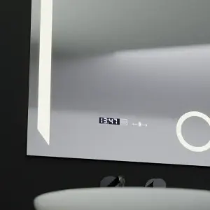 Oglinda LED Rectangulara, 60x80cm, Premium Precision MotionGlow Marcello, Sistem Dezaburire, Ceas & Termometru, Lupa Cosmetica, Dimabila - Img 6