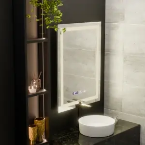 Oglinda LED Rectangulara, 60x80cm, Premium Verite MotionGlow Marcello, Sistem Dezaburire, Ceas & Termometru, Dimabila - Img 4