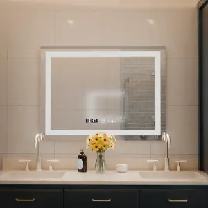Oglinda LED Rectangulara, 80x60cm, Premium Verite MotionGlow Marcello, Sistem Dezaburire, Ceas & Termometru, Dimabila - Img 2