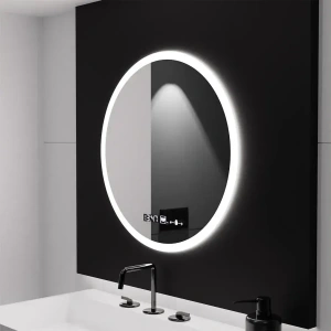 Oglinda LED Rotunda, 70cm, Premium Elysee MotionGlow Marcello, Sistem Dezaburire, Ceas & Termometru, Dimabila - Img 3