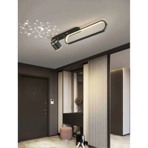 Plafoniera LED Cu Cer Instelat 60cm 40W Negru Moderna - Img 2