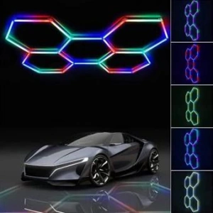 Tavan LED RGB 5 Hexagoane Xylia 90w Telecomanda
