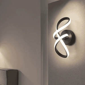 Aplica Led Neagra de Perete Spiral, 3 Functii Lumina - Img 3