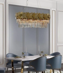 Candelabru Auriu D800x300 Cristal Rivene E14X14