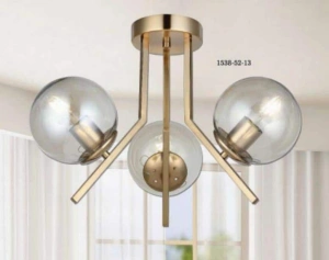 Lustra Aurie cu 3 Golburi Model Titan 3xE27 maxim 60W x3 - Img 2