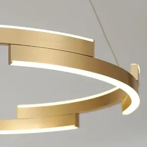 Lustra LED Altheia Gold Suspendata 120W Telecomanda - Img 3