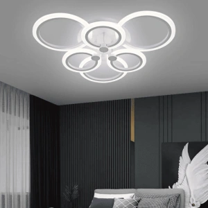 Lustra LED Anastasia White 6 Cercuri 160W Telecomanda