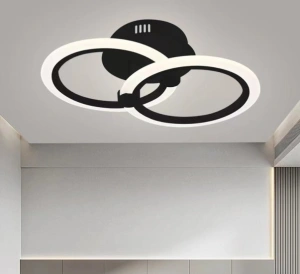 Lustra LED Ariana Black 2 Cercuri 35W Telecomanda - Img 2