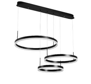 Lustra LED Avalora Black 3 Circle Telecomanda 160W - Img 2