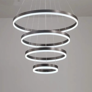 Lustra LED Corinna, Negra, Minimalista,Telecomandă, 288W