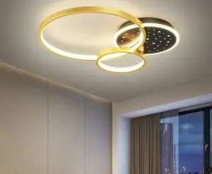 Lustra LED Sophie Gold 108W Telecomanda - Img 2