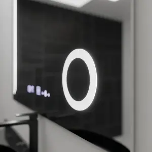 Oglinda LED Rectangulara, 100x80cm, Premium Precision MotionGlow Marcello, Sistem Dezaburire, Ceas & Termometru, Lupa Cosmetica, Dimabila - Img 3