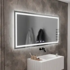 Oglinda LED Rectangulara, 120x60cm, Premium Verite MotionGlow Marcello, Sistem Dezaburire, Ceas & Termometru, Dimabila - Img 3