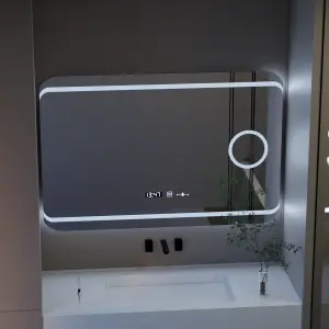 Oglinda LED Rectangulara, 120x80cm, Premium Definition MotionGlow Marcello, Sistem Dezaburire, Ceas & Termometru, Lupa Cosmetica, Dimabila - Img 4