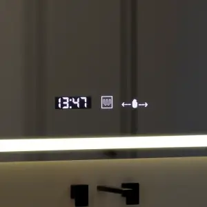 Oglinda LED Rectangulara 120x80cm Premium Verite MotionGlow Marcello, Sistem Dezaburire, Ceas & Termometru, Dimabila - Img 3