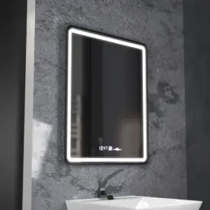 Oglinda LED Rectangulara, 75x90cm, Premium Favola MotionGlow Marcello, Sistem Dezaburire, Ceas & Termometru, Dimabila