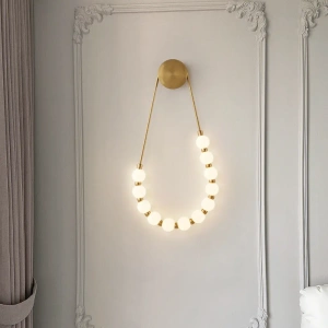 Aplica de Perete Aurie Celia, Globuri Albe, Design Sirag de Perle - Img 3